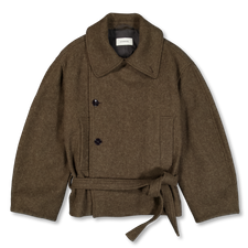 Lemaire Short Wrap Coat - Mud