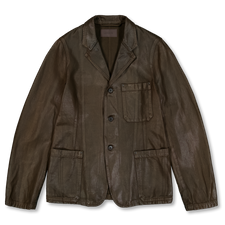 Lemaire Workwear Tailored Jacket Coated Broken Twill - Truffle