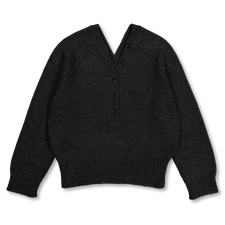 Our Legacy Country Henley - Charcoal Dry Merino Wool
