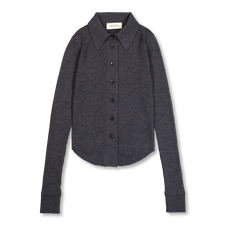 mfpen Knitted Rib Shirt - Dark Grey Melange