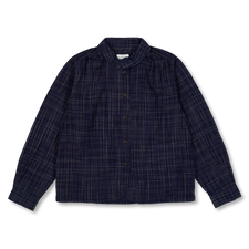 Toast                                              Space Dyed Indigo Check Shirt - Indigo Ecru