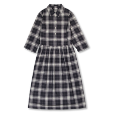 Toast                                              Check Cotton Cashmere Shirt Dress - Charcoal Ecru