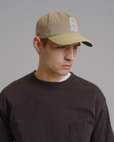 Nitty Gritty® Worldwide Pacific 5-Panel Hat Washed Chino Twill - Khaki/Vegas Gold/White