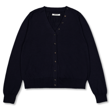 Cordera Merino Wool Button Cardigan - Navy