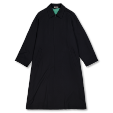 Auralee Ultra Fine Wool Twill Wool-Lined Coat - Dark Navy Mix Green