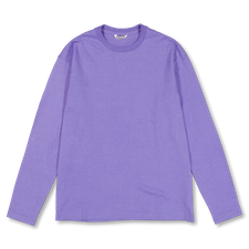 Auralee Brushed Organic Cotton Jersey LS Tee - Light Purple