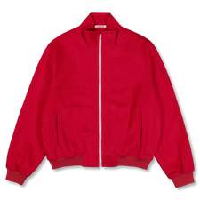 Auralee Pure Silk Comfort Fleece Zip Blouson - Red