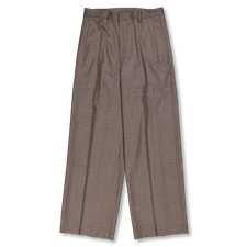 Auralee Super Light Wool Two-Tuck Slacks - Top Brown