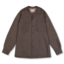 Niceness O.ROMEO W Pocket Wool Saxon Dress Shirt - Brown