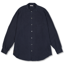 Niceness D.ATKINS Napped Silk Shirring Shirt - Midnight