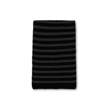 Margaret Howell MHL Textured Stripe Scarf - Black / Seaweed