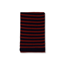 Margaret Howell MHL Textured Stripe Scarf - Navy / Sienna