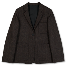 Margaret Howell Patch Pocket Cardigan Jacket - Black / Brown