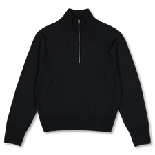 Studio Nicholson Maren Zip Up Turtleneck Sweater - Black