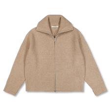Studio Nicholson Sandos Rib Zip Though Jumper - Oatmeal