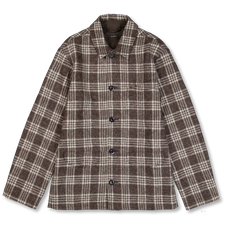 Conkers Field Shirt Undyed Check - Dark Fawn