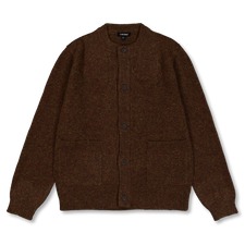 Evan Kinori                                        Crewneck Cardigan - Dark Olive