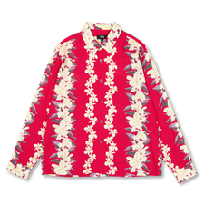 Stüssy Hawaiian Floral Ls Shirt - Red
