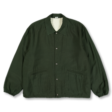 A.PRESSE Vintage Washed Silk Taffeta Coach Jacket - Olive
