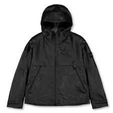 Stone Island Leather Organza Hooded Jacket 0100001 - Black