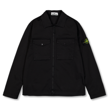 Stone Island Cotton Satin Overshirt 1200010 - Black