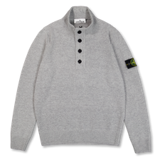Stone Island Lambswool Half-Zip Jumper 5100040 - Grey Melange