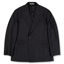Auralee Wool Fulling Flannel Double-Breasted Jacket - Top Charcoal
