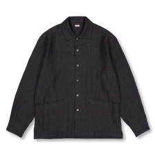 Conkers Martyn Shirt Dishcloth Linen - Grey and Black