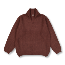 Horses Stand Collar Pullover - Coffee